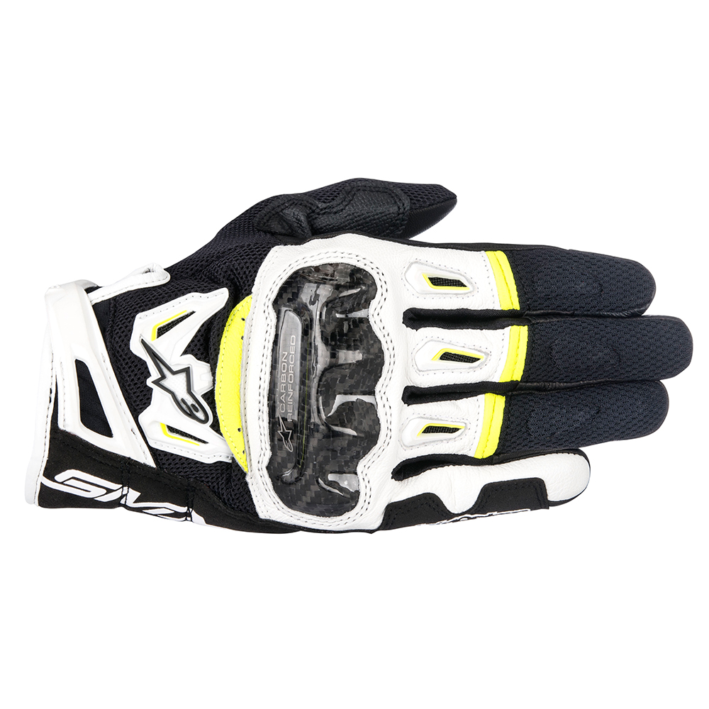 Alpinestars Alpinestars SMX-2 Air Carbon v2 Gloves Black White & Yellow
